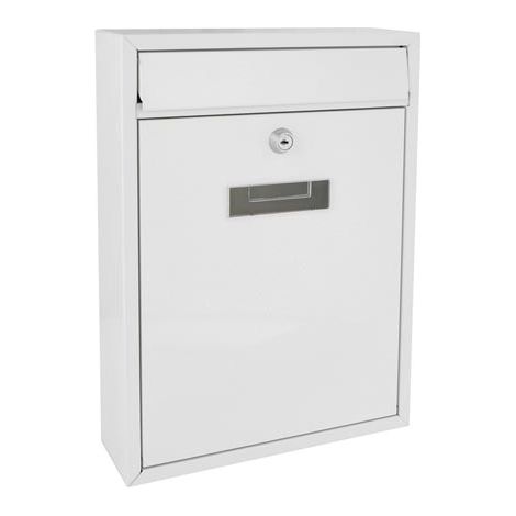Perel Ibiza mailboxes Blanco Buzón de correos para montaje en pared Acero