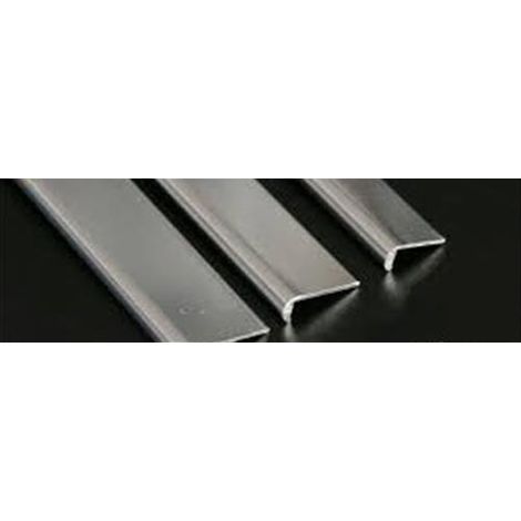 Alfer Profilo Per Bordi Unghietta Alluminio Argento Cromato Mm. 18X5,8X1 Mt. 2 - 5 Pz (1/2)