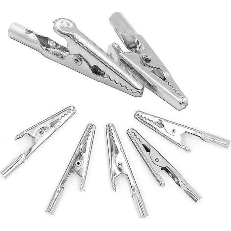Compatible avec 50 pinces crocodiles métalliques, 51 mm de long, connecteur à pince crocodile (1/4)