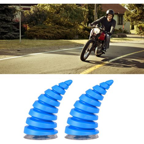 Paire de cornes de diable décoratives universelles pour casque moto, vélo et cyclomoteur, bleu (1/5)