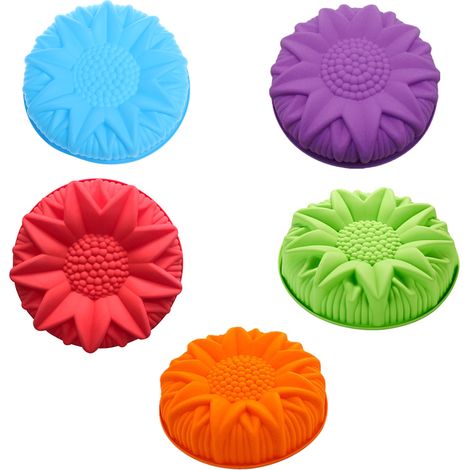 Moule à gâteau fondant en silicone tournesol grand format (25 cm), moule à dessert au chocolat, outils de bricolage (1/5)