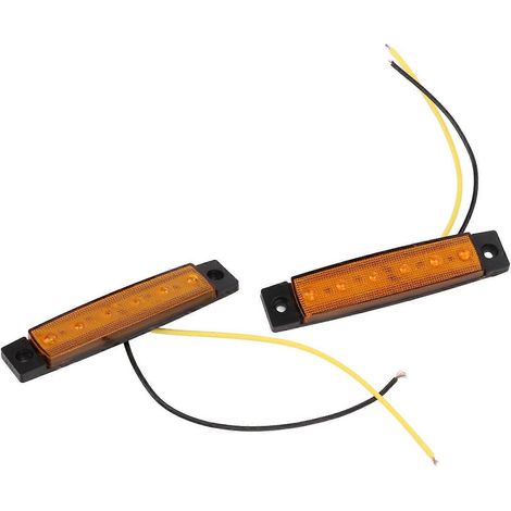 Lot de 10 feux de position latéraux à 6 LED, ambre, 12 V CC, étanches IP68, utilisation polyvalente pour camions et remorques