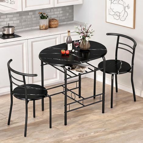Ensemble table et chaises nero en mDF Metallo 80 x 52 x 76 cm (1/5)