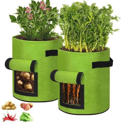 Pack Potato Planting Bags 7 Gallon Potato Planting Bag Potato Planting Bag with Handles for Potatoes-Green MUMU (1/4)