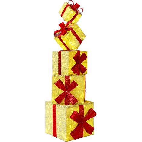 Geschenkbox-Weihnachtsdekoration 5 stk. 125 LEDs Warmes Weiß vidaXL (1/5)