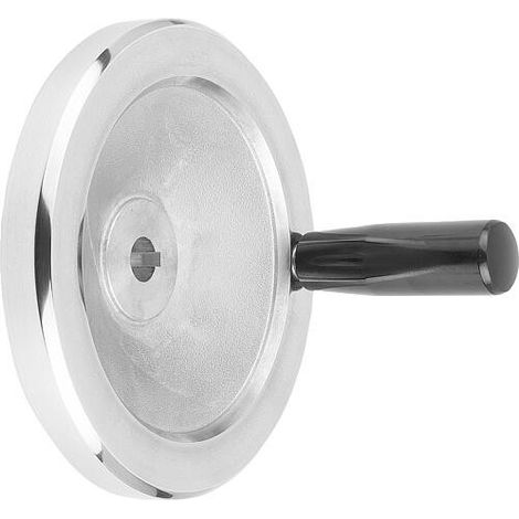 Volant a disque DRM 125 x 14 aluminium, avec poignee et denture, (1/2)