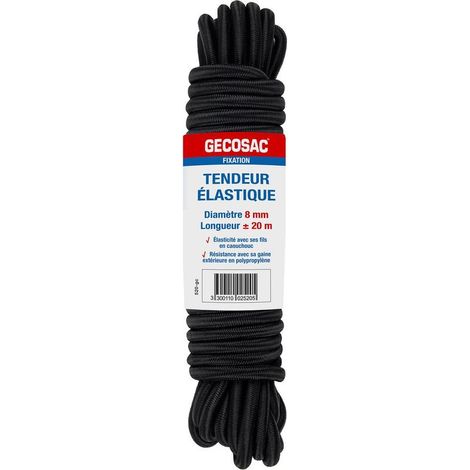 Tendeur Elastique 8mm longueur 10 mètres, noir (1/2)