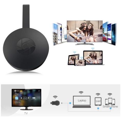 Adaptateur d'affichage HDMI sans Fil, Dongle d'affichage WiFi, clé de Streaming HDMI, 4K 1080p 2,4 GHz Miracast HDMI pour Android/iOS/Windows Support Miracast Airplay DLNA TV Monitor Projecteur (1/4)