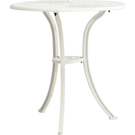 Maison Exclusive - Gartentisch Weiß 62x62x65 cm Aluminiumguss (1/5)