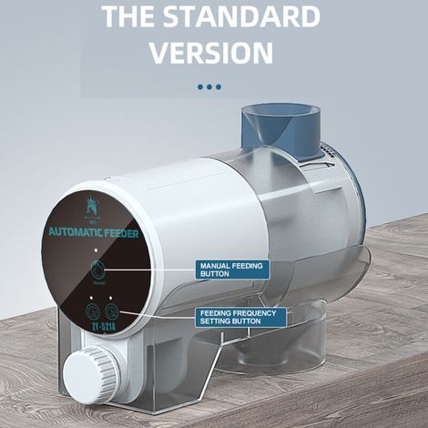Distributeur automatique de nourriture pour poissons avec minuterie et modes automatique/manuel pour aquariums et bassins (1/5)