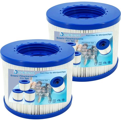 Lot de 2 Filtre de Spa a Visser, Filtre pour Clever Spa, Cartouche Filtre à Vis pour Spa Gonflable Pas De Vis 60mm, Cartouche Filtre pour Spa, Filtre Spa lumix, Compatible pour Cosy Spa (1/5)