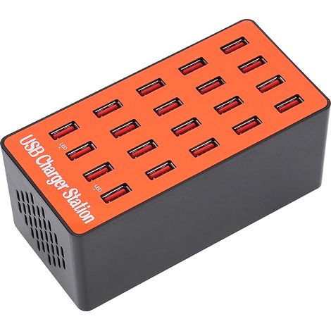 Hub USB 20 ports à charge rapide 18 A/5 V et dissipation thermique rapide - Prise britannique