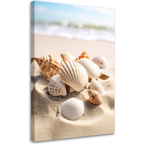 Tableau déco Coquillages plage nature beige 60x90 (1/4)