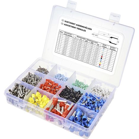 TRU COMPONENTS TC-11991828 Aderendhülsen-Sortiment 0.14 mm², 0.25 mm², 0.34 mm², 0.5 mm², 0.75 mm²,
