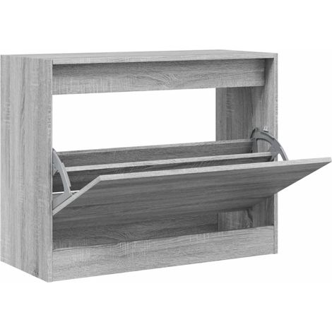 Maison Exclusive - Zapatero de madera de ingeniería gris Sonoma 8