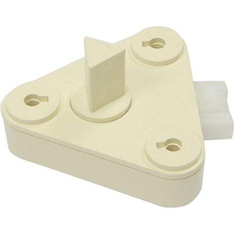 Michaud – Serrure monopoint en applique triangle 1/2 tour beige – Sens de pose à gauche – Entraxe 70mm – Pour coffret S15/S20/S22 (1/4)