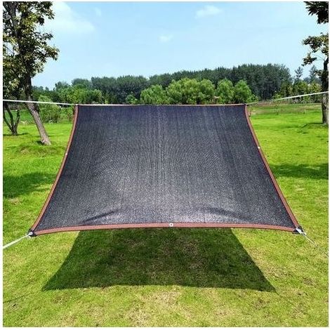 Filet d'ombrage noir 4 x 6 m, voile d'ombrage 96 % pour jardin, serre, grange et cour extérieure (1/4)