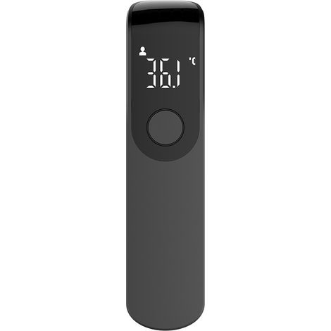 Thermomètre frontal infrarouge sans contact numérique portable précis mesure rapide 1s alarme fièvre noir (1/4)