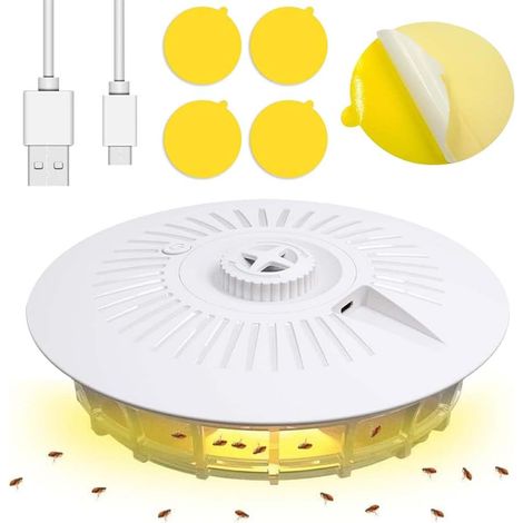 Piège à puces,inodore,Lit Piège À Puces Dôme avec Disques De Colle, Outil D'élimination des Puces D'intérieur avec Disques Adhésifs pour Chambre à Coucher, Salon, buanderie, Cuisine (1/5)