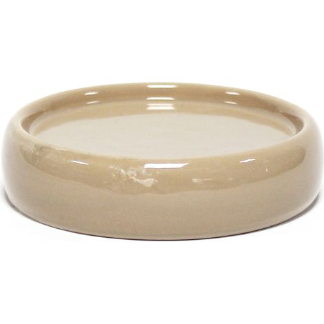 Porte savon en ceramique 3.5 x 10 cm Bulleas taupe (1/2)