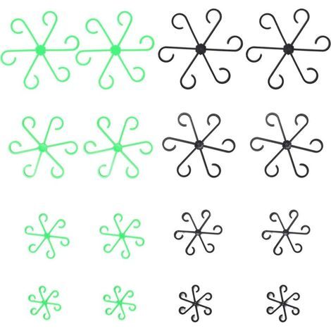 BUNTHAUS Lot de 16 supports de plantes pour plantes grimpantes Monstera, Alocasia, tomates et hortensias, supports pour plantes d'intérieur, pinces robustes, noir et vert (1/5)