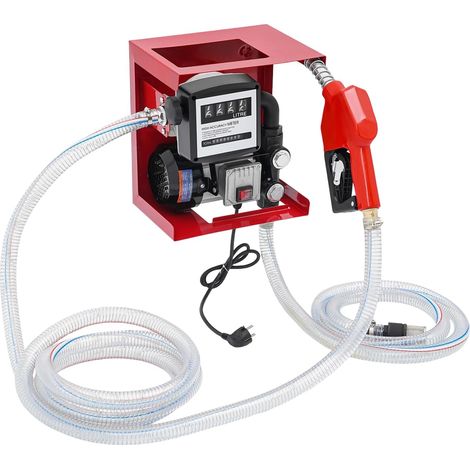 Pompe à gasoil 220-240V 550W, pompe à huile auto-amorçante avec pistolet automatique, pompe à fioul 60 L/min avec tuyaux et buse, pompes à carburant pour diesel, véhicules et agriculture