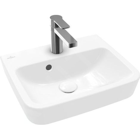 Villeroy & Boch O.novo - Lave-mains à poser, 450x370 mm, avec trop-plein, trou pour robinet, blanc alpin 43444G01 (1/2)