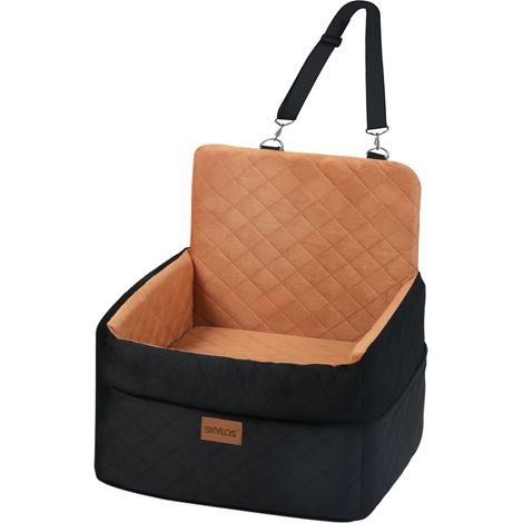 Skylos Dog Booster Car Seat Portable Travel Carrier Bed Basket Pet Puppy Brown