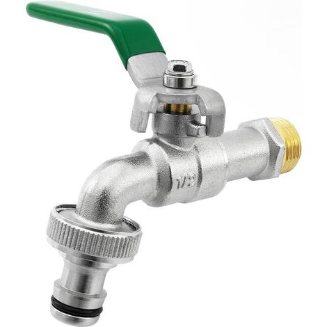 Grifo de agua de latón de primera calidad de 3/4'' de pulgada, Resistente al óxido y a las heladas para jardín, lavadora, verduras, 3/43/4 (1/5)