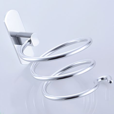 Porte-sèche-cheveux mural en acier inoxydable sans perçage, support pour sèche-cheveux, rangement salle de bain – Installation facile–DELKEVIC (1/2)