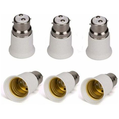 Set di 6 adattatori da portalampada B22 a E27 - Adattatori per lampadine a LED (1/4)