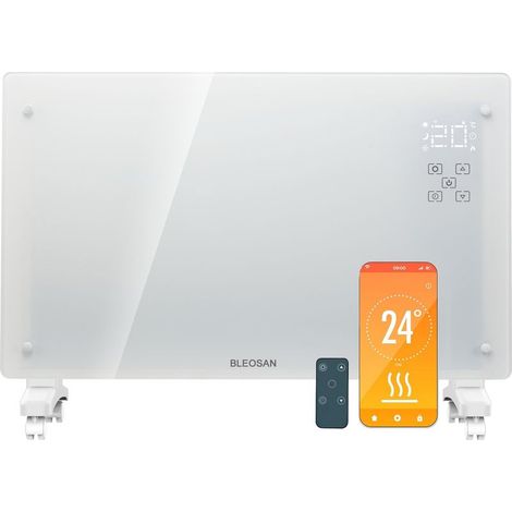 Online Store – Radiateur électrique mobile 2000W – Convecteur à thermostat – Application smartphone – Protection surchauffe et gel – Dimensions 77x23x51cm (1/4)