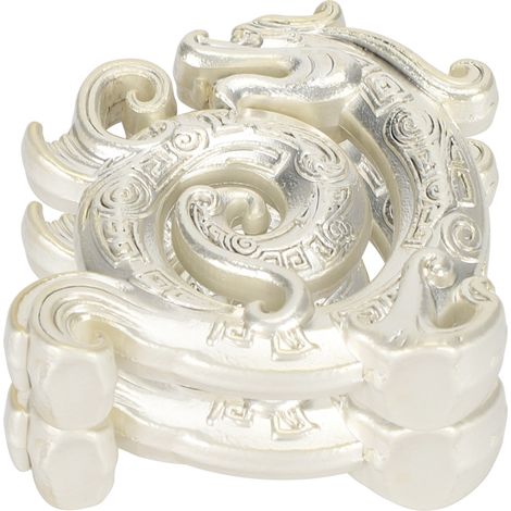 Porte-encens en bois de santal orné d'un dragon, en alliage d'argent (1/5)
