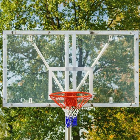Acier Robuste Cercle de Basket Mural avec Filet Arceau de Remplacement Fixation Porte et Mur Intérieur Extérieur (1/5)