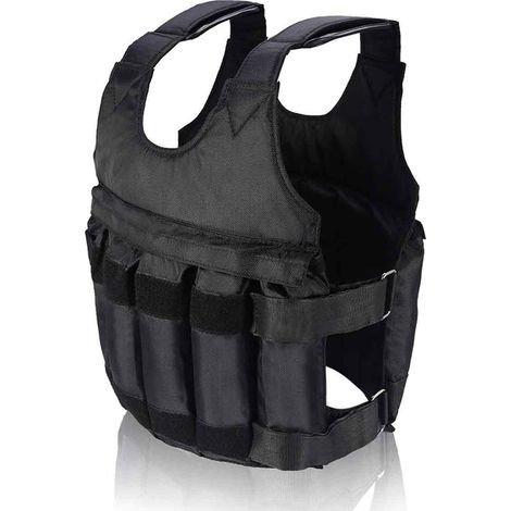 Gilet Lesté Oxford Noir Ajustable 50 kg pour Femme (60x42 cm) - Résistant et Confortable pour Entraînement