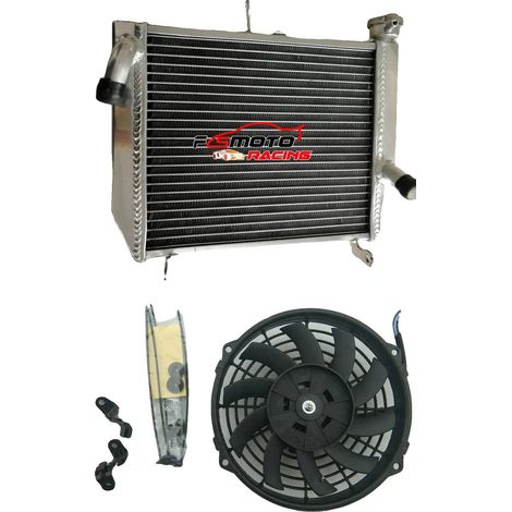 Radiador de aluminio, tamaño del núcleo de 8,5 x 13,5 pulgadas, compatible con Yamaha YZF R3/R25/YZF-R3, 30 % más de capacidad de refrigeración, tapón del radiador incluido, construcción soldada al va (1/5)