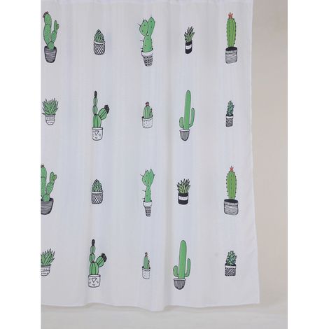 Rideau de douche à motifs cactus CACTUS