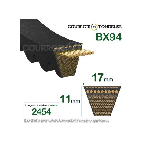 Courroie type trapézoïdale crantée BX94