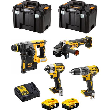 DeWALT Kit DWK400 (DCD796 + DCH273 + DCG405 + DCF887 + 2 x 5,0 Ah + DCB115 + 2 x TSTAK VI) (1/5)