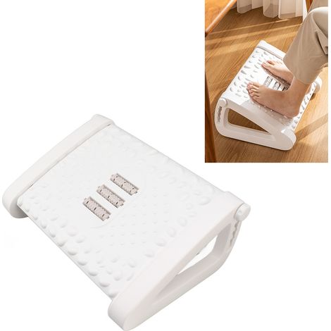 Repose-pieds de bureau, coussin anti-croisement des jambes, repose-pieds de canapé avec pédale, blanc (1/5)