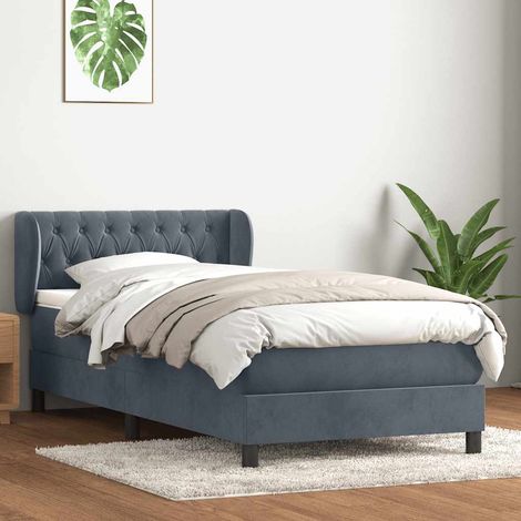 Boxspringbett mit Matratze Dunkelgrau 80x210 cm Samt (1/5)