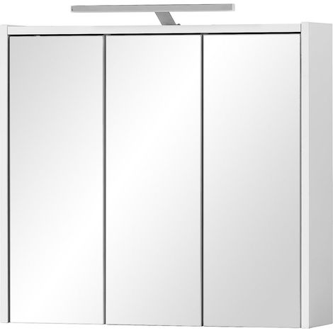 Armoire à Miroir, Blanc Mat, 65 x 16 x 64 cm (1/5)