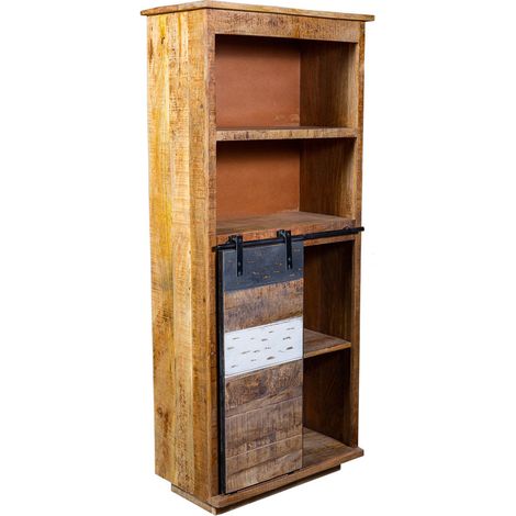 Estantería de madera y metal marrón 70x35x160