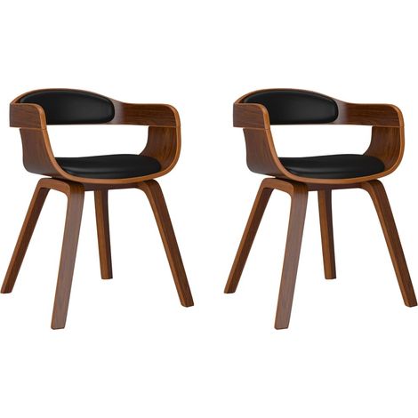 Maison Exclusive - Esszimmerstühle 2 Stk. Schwarz Bugholz und Kun