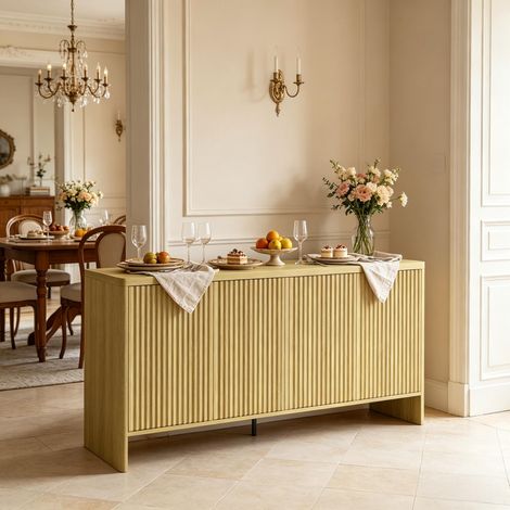 Meuble bas pratique offrant un grand espace de rangement, Buffet moderne, Commode polyvalente au design contemporain, Meuble de rangement élégant (meuble de rangement uniquement) (1/4)