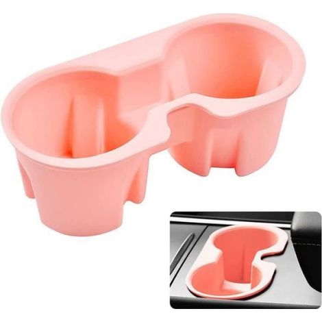 Porte-gobelet pour Tesla Model Y/3 couvercle de réservoir couvercle de réservoir porte-gobelet (rose) (1/5)