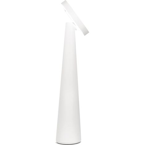 Lampada da tavolo ricaricabile H26cm D8.6cm Bianco opaco ZAFFERANO (1/5)