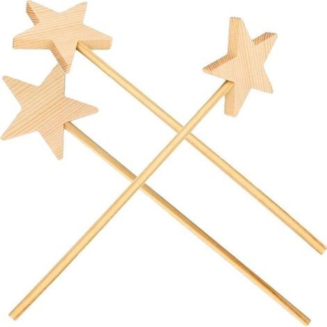 3 baguettes magiques en bois 23 cm