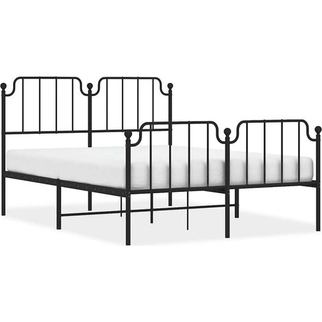 Maison Exclusive - Giroletto con Testiera e Pediera Metallo Nero 150x200 cm (1/5)