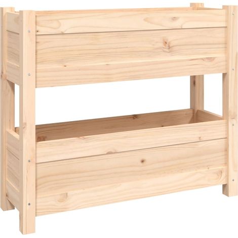 Vassoio per fioriera aiuola rialzata piante fiori terrazza giardino 77 x 25 x 66 cm legno massello di pino marrone 020037849